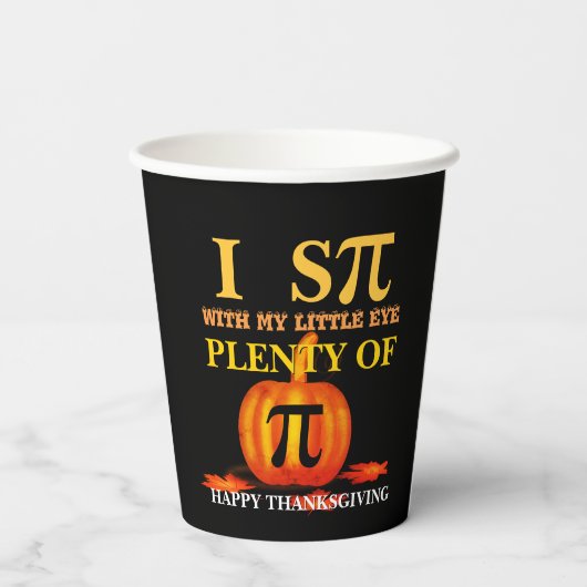 Fun I SPY POMPOEN TAART Thanksgiving Papieren Bekers (Achterkant)