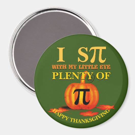 Fun I SPY PUMPKIN PIE Thanksgiving Magnet (Voorkant / Achterkant)