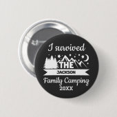 Fun I survived the family camping Ronde Button 5,7 Cm (Voorkant /achterkant)