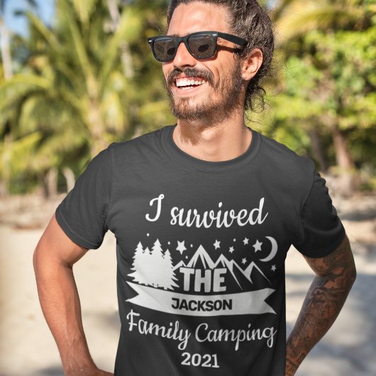 Fun I survived the family camping T-shirt