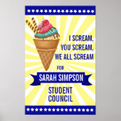 Fun Ice-Cream Campaign-Poster | klasse-President Poster (Voorkant)