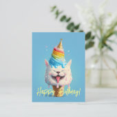 Fun Ice Cream Cat Birthday Wenskaart Briefkaart (Staand voorkant)