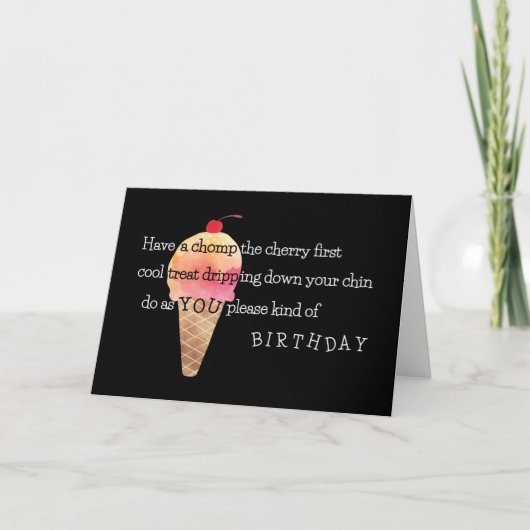 Fun Ice Cream Cone Have a Happy Birthday Greeting Kaart (Voorkant)