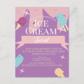 Fun Ice Cream Cone Social Flyers-uitnodiging Briefkaart (Voorkant)