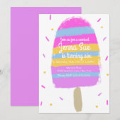 Fun Ice Cream Hand Drawn Party Painterly Birthday (Voorkant / Achterkant)