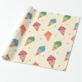 Fun Ice Cream Pattern Cadeaupapier (Uitgerold)