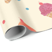 Fun Ice Cream Pattern Cadeaupapier (Rol Hoek)