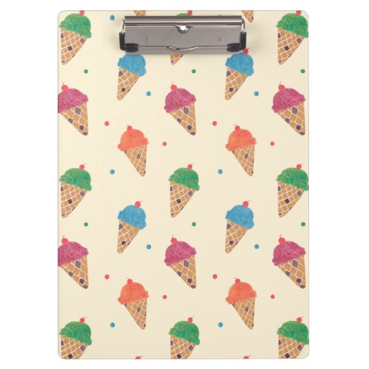 Fun Ice Cream Pattern Klembord (Voorkant)