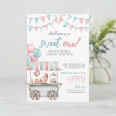 Fun Ice Cream Zomer 1e Verjaardagsfeest Kaart (Staand voorkant)