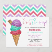 Fun Ice crème, Birthday-uitnodiging Kaart (Voorkant / Achterkant)