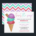 Fun Ice crème, Birthday-uitnodiging Kaart<br><div class="desc">Colorful Fun Ice crème,  Birthday-uitnodiging</div>