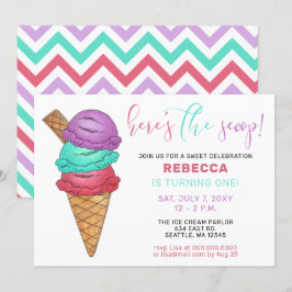 Fun Ice crème, Birthday-uitnodiging Kaart