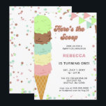 Fun Ice crème, Birthday-uitnodiging Kaart<br><div class="desc">Colorful Fun Ice crème,  Birthday-uitnodiging</div>