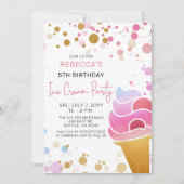 Fun Ice crème, Birthday-uitnodiging Kaart (Voorkant)