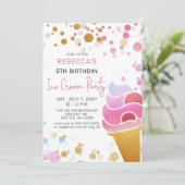 Fun Ice crème, Birthday-uitnodiging Kaart (Staand voorkant)