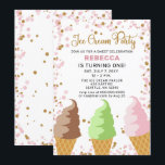 Fun Ice crème, Birthday-uitnodiging Kaart<br><div class="desc">Colorful Fun Ice crème,  Birthday-uitnodiging</div>