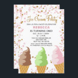 Fun Ice crème, Birthday-uitnodiging Kaart<br><div class="desc">Colorful Fun Ice crème,  Birthday-uitnodiging</div>