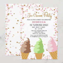 Fun Ice crème, Birthday-uitnodiging Kaart