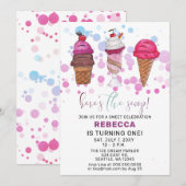 Fun Ice crème, Birthday-uitnodiging Kaart (Voorkant / Achterkant)