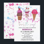 Fun Ice crème, Birthday-uitnodiging Kaart<br><div class="desc">Colorful Fun Ice crème,  Birthday-uitnodiging</div>