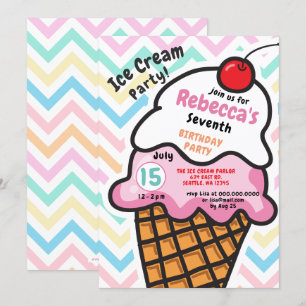 Fun Ice crème, Birthday-uitnodiging Kaart