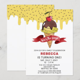 Fun Ice crème, Birthday-uitnodiging Kaart