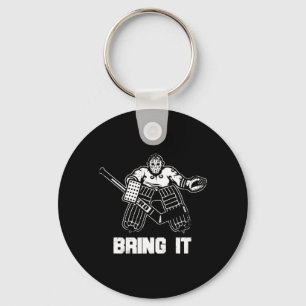 Fun Ice Hockey Player Gift Goalie Apparel Grafisch Sleutelhanger