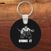 Fun Ice Hockey Player Gift Goalie Apparel Grafisch Sleutelhanger (Voorkant)