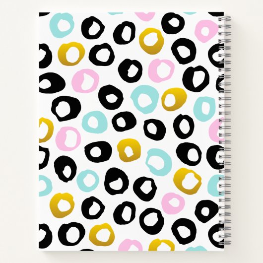 Fun Icecream Sundae Black Pink Monogram Girls Notitieboek (Achterkant)