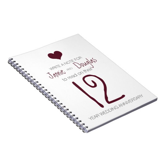 Fun Idea Wedding Table Number Marsala Heart Notitieboek (Rechterzijde)