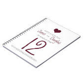 Fun Idea Wedding Table Number Marsala Heart Notitieboek (Linkerzijde)