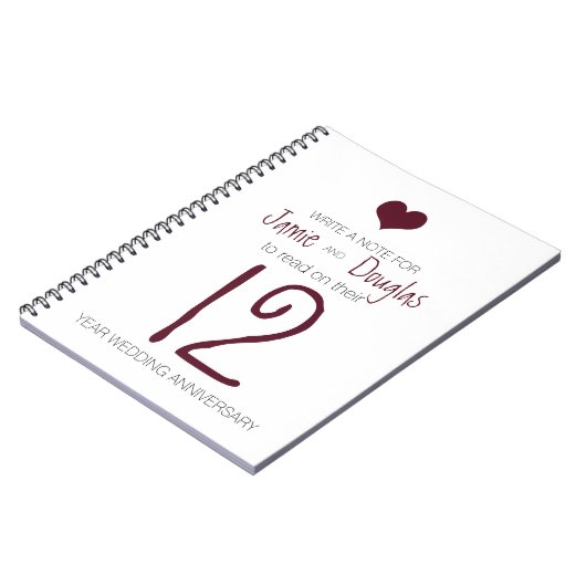 Fun Idea Wedding Table Number Marsala Heart Notitieboek (Linkerzijde)