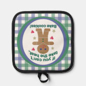 Fun "If You Can't Take the Heat" Gingerbread Man Pannenlap (Voorkant)