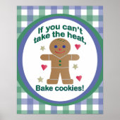 Fun "If You Can't Take the Heat" Gingerbread Man Poster (Voorkant)