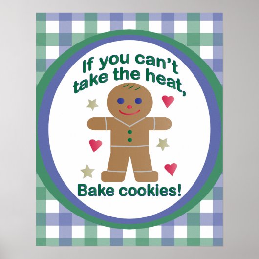 Fun "If You Can't Take the Heat" Gingerbread Man Poster (Voorkant)