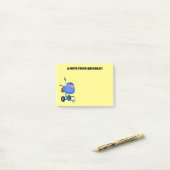 Fun illustratie van een blauwe cementmixer  post-it® notes (Op bureau)