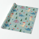 FUN ILLUSTRATION CHRISTMAS DINOSAUR GIFT WRAPPING CADEAUPAPIER<br><div class="desc">DINOSAUR GIFT WRAPPING SOURCE OF AFBEELDING BY DREAMSTIME.COM</div>