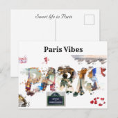 Fun illustration Paris Historic Landmark Briefkaar Briefkaart (Voorkant / Achterkant)