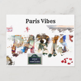 Fun illustration Paris Historic Landmark Briefkaar Briefkaart