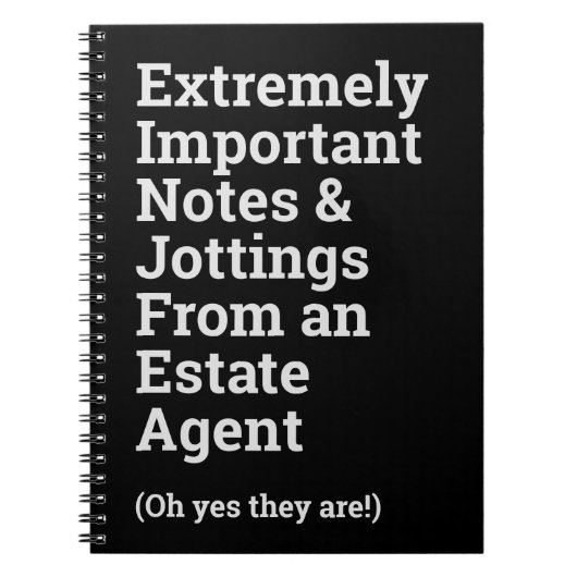 Fun Important Estate Agent Notitieboek (Voorkant)
