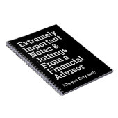 Fun Important Financial Advisor Notitieboek (Rechterzijde)