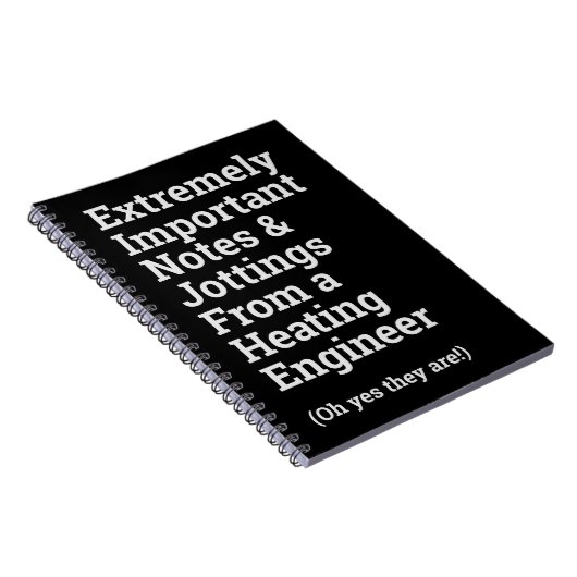 Fun Important Heating Engineer Notitieboek (Rechterzijde)