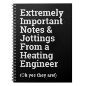 Fun Important Heating Engineer Notitieboek (Voorkant)