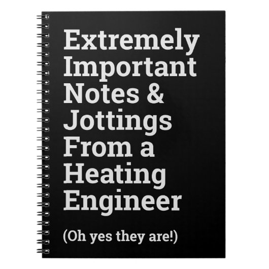 Fun Important Heating Engineer Notitieboek (Voorkant)