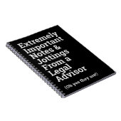 Fun Important Legal Advisor Notitieboek (Rechterzijde)