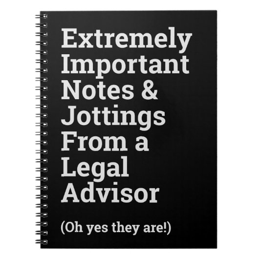 Fun Important Legal Advisor Notitieboek (Voorkant)