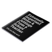 Fun Important School Teacher Notitieboek (Linkerzijde)