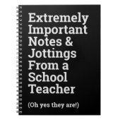 Fun Important School Teacher Notitieboek (Voorkant)
