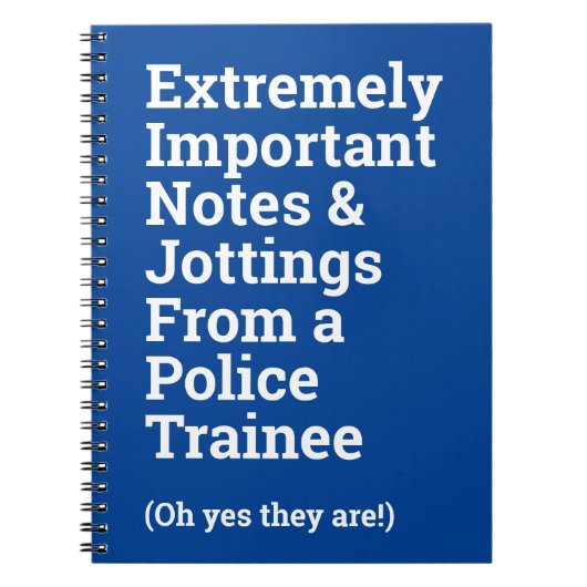 Fun Important Trainee Policeman Notitieboek (Voorkant)