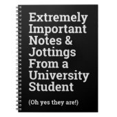 Fun Important University Student Notitieboek (Voorkant)
